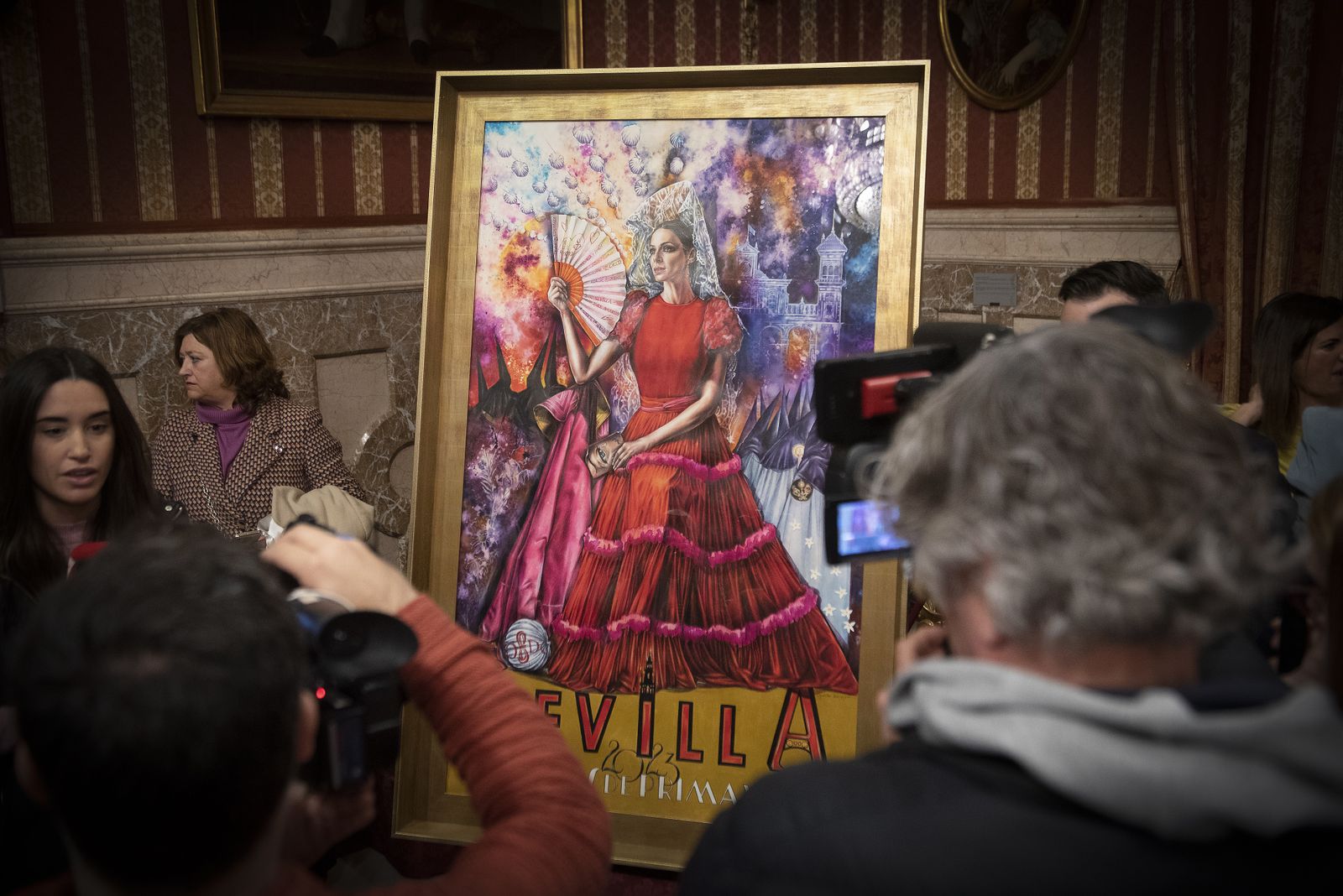 Las imágenes de la presentación del cartel de Fiestas de Primavera 2023, pintado por José Tomás Pérez Indiano