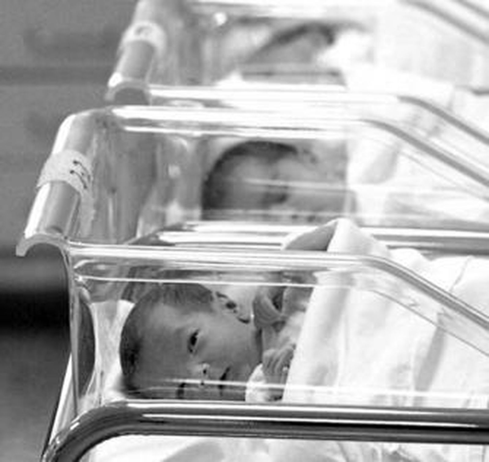 Recién nacidos en una sala de hospital.