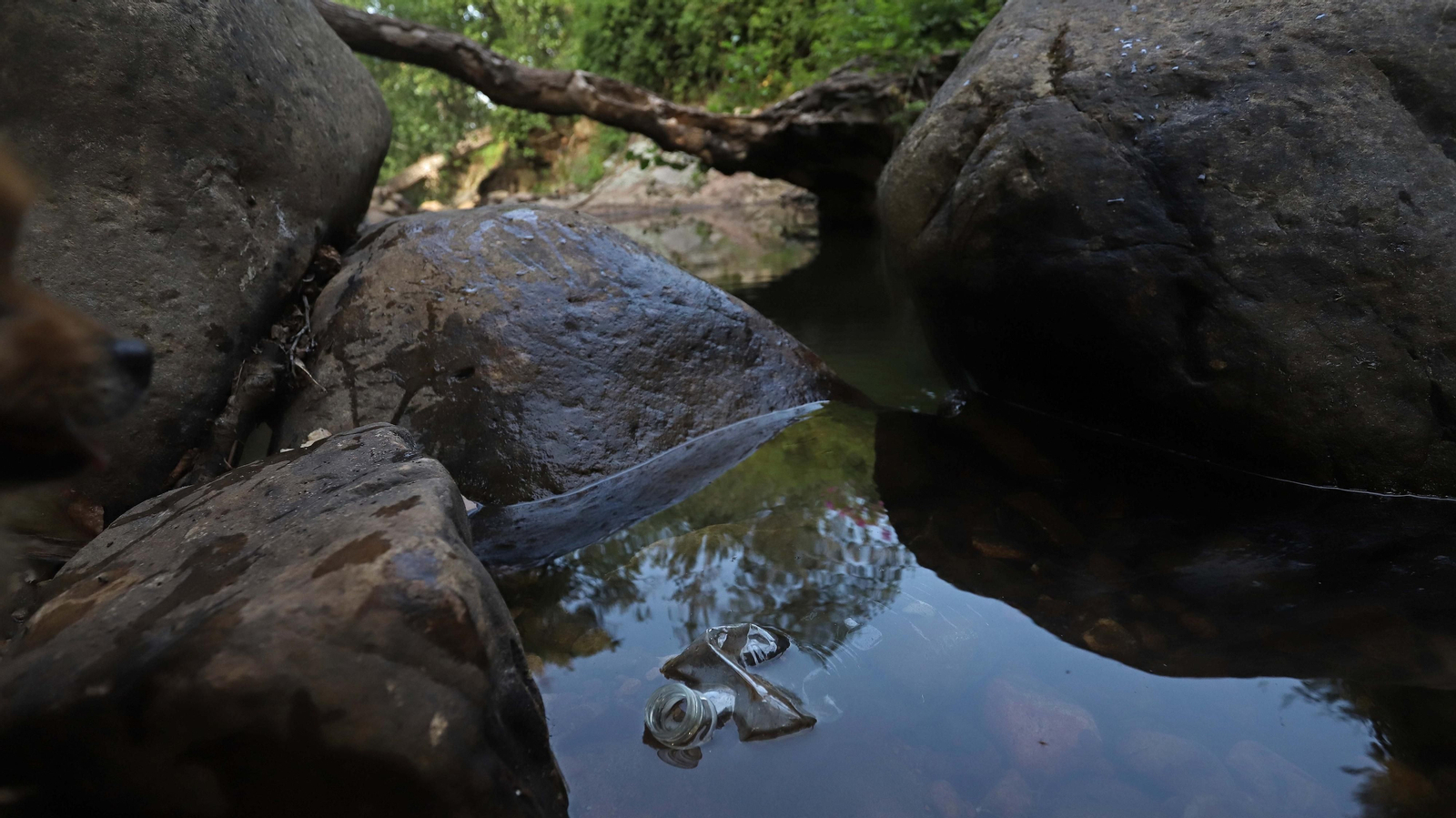 Basura en el sendero del Río de la Miel