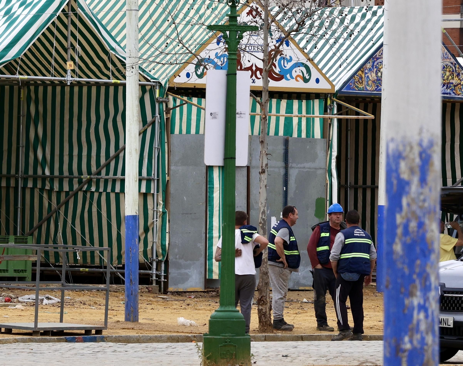 Así avanzan los trabajos del montaje de la Feria de Abril 2025