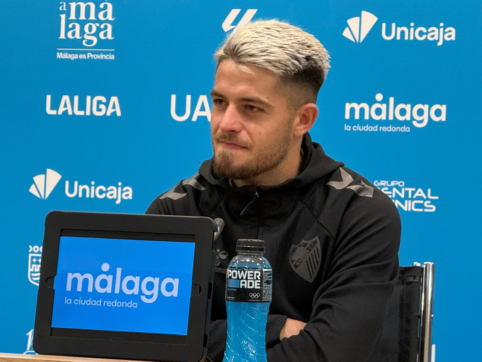 Dani Lorenzo, en la sala de prensa