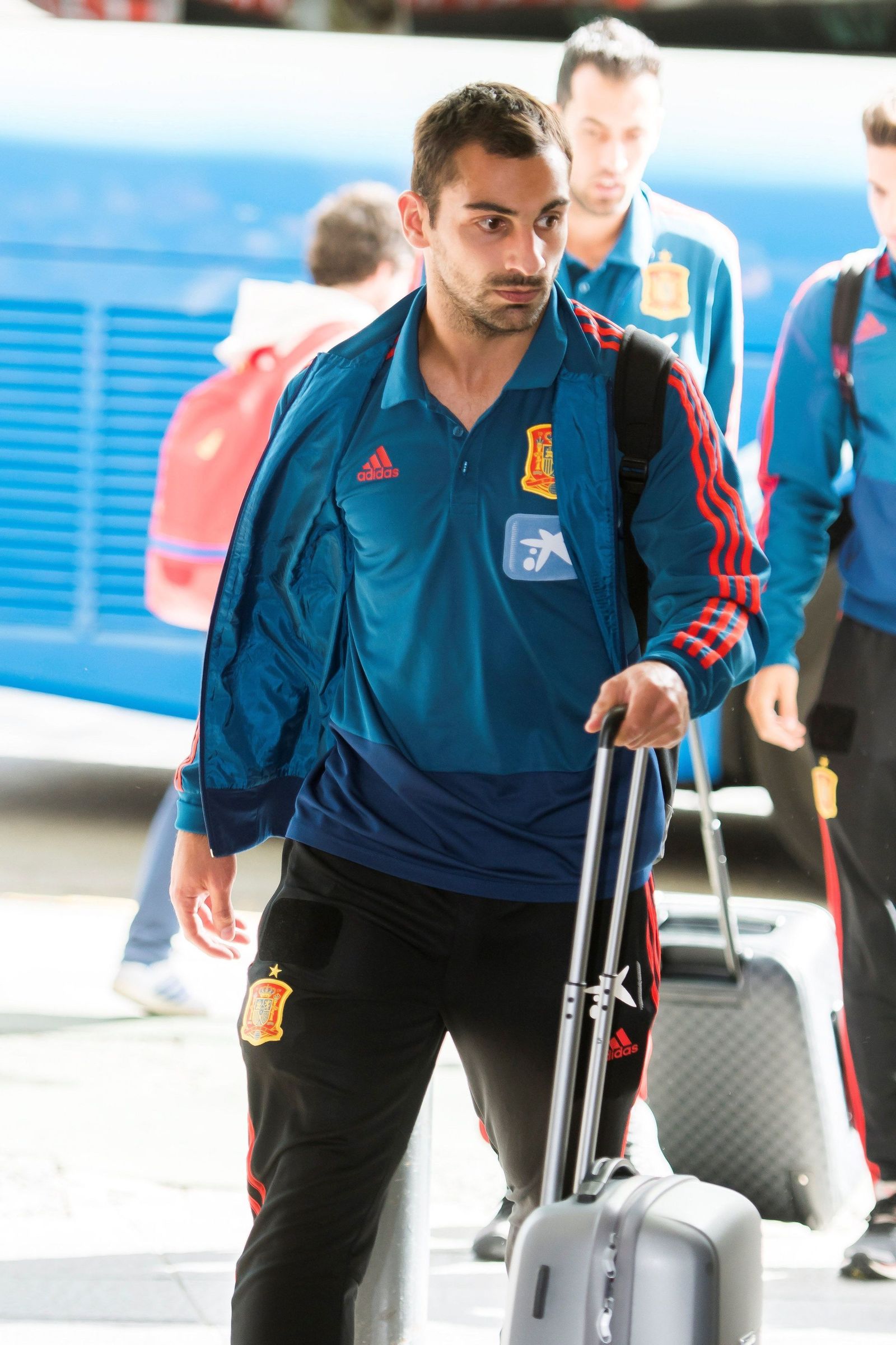 Imágenes de la llegada de la selección española a Sevilla