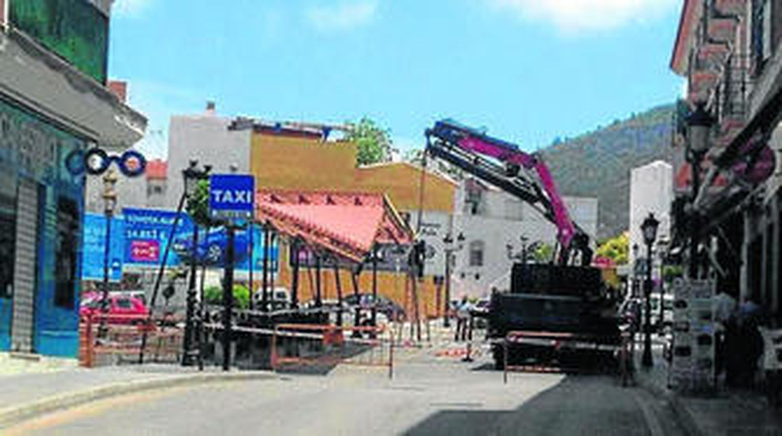 El estado en el que quedó la pérgola.