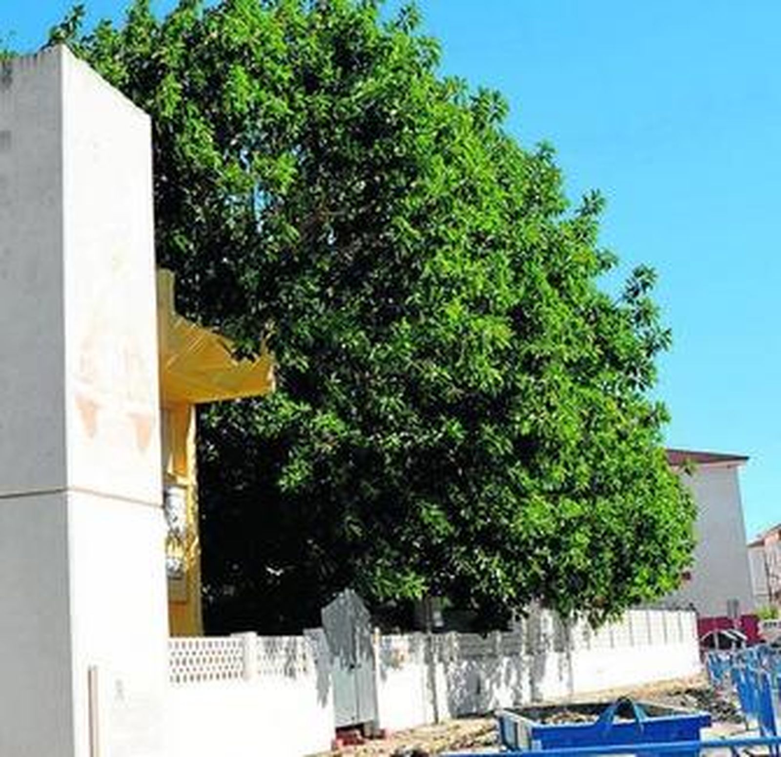 Zona que será objeto de las reformas, con el monumento en primer término.