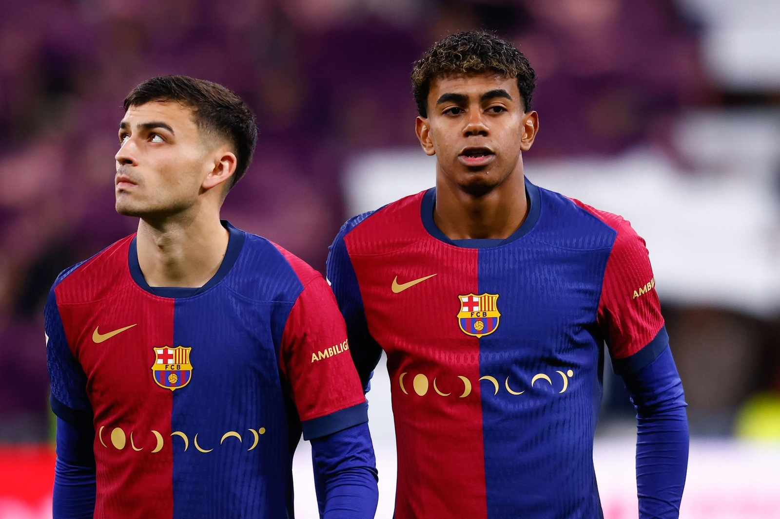 Lamine Yamal y Pedri Gonzalez of FC Barcelona