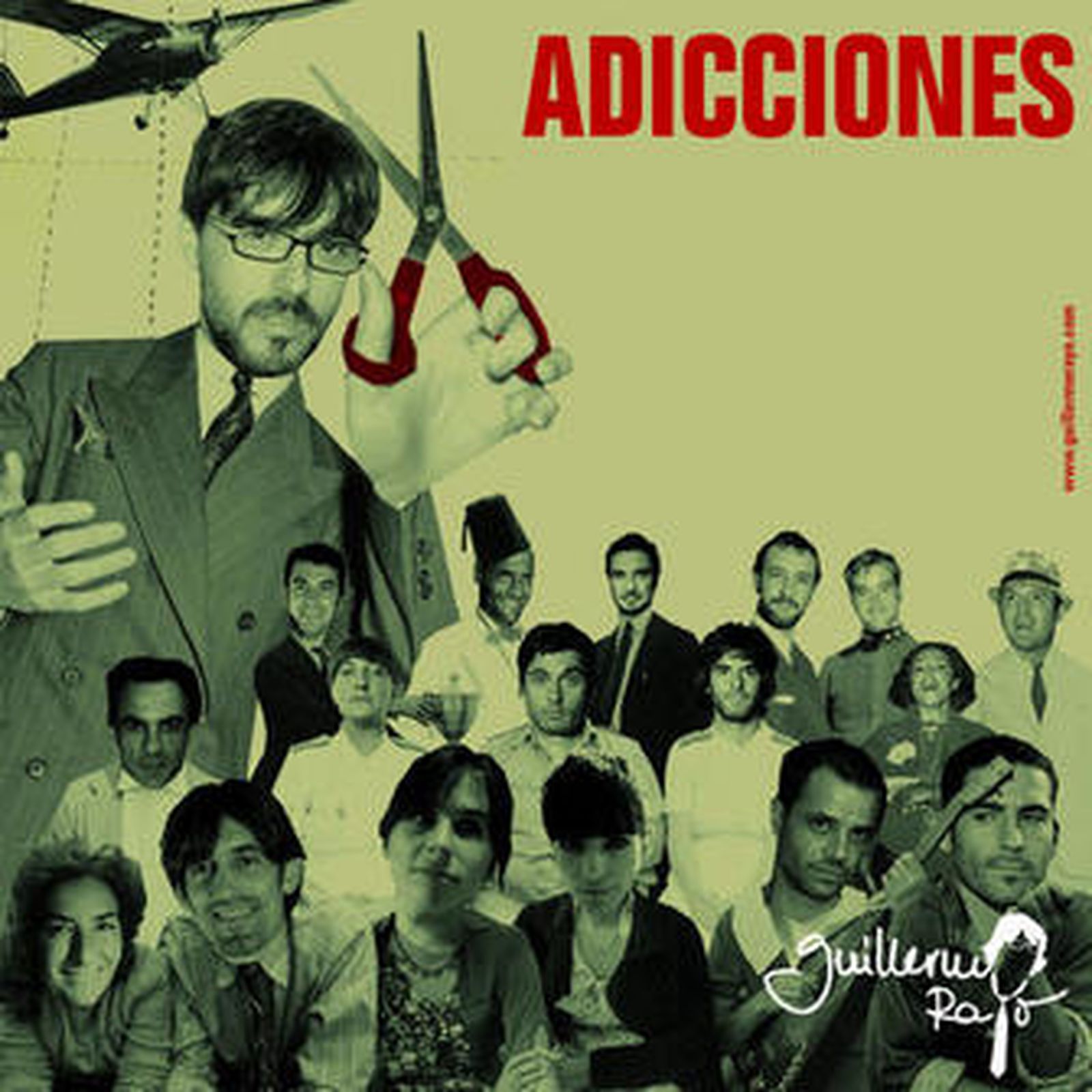 Contraportada del disco con los rostros de conocidos actores que participaron en la grabación del proyecto.