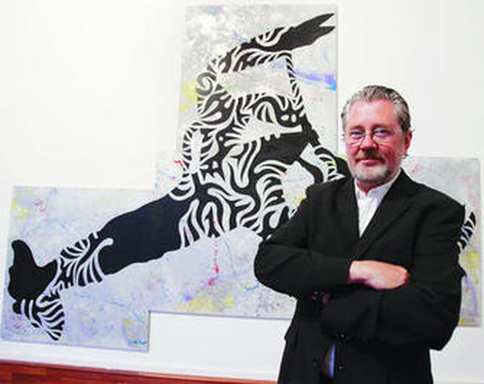 Fernando Baños, ayer, en la inauguración de la muestra en el Baluarte de Candelaria.