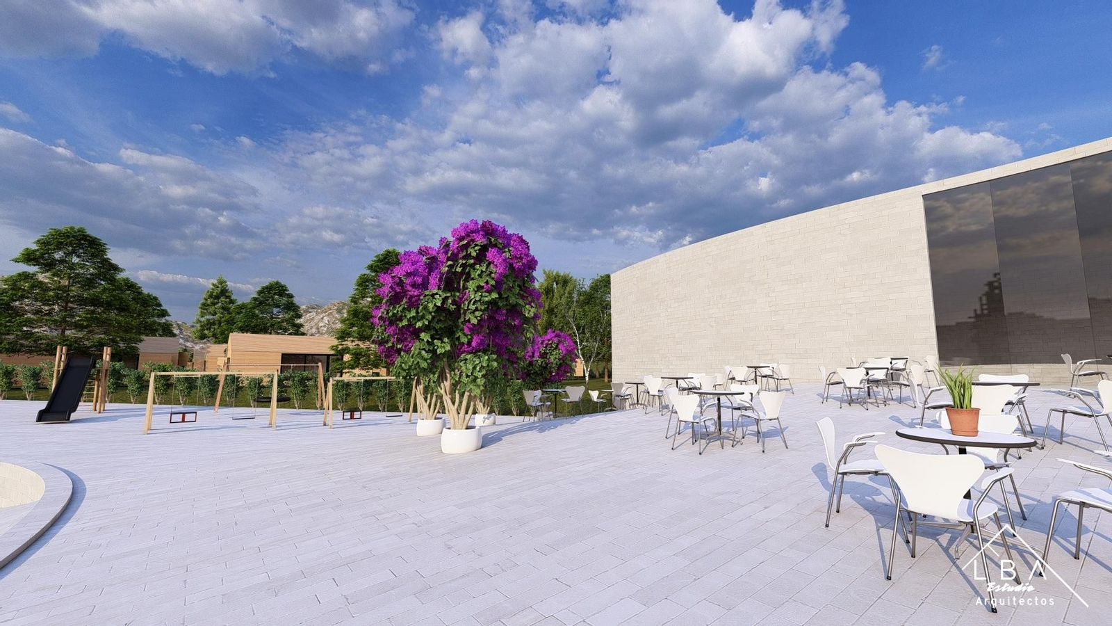 Bocetos digitales del futuro Eco Active Resort de Jaén.