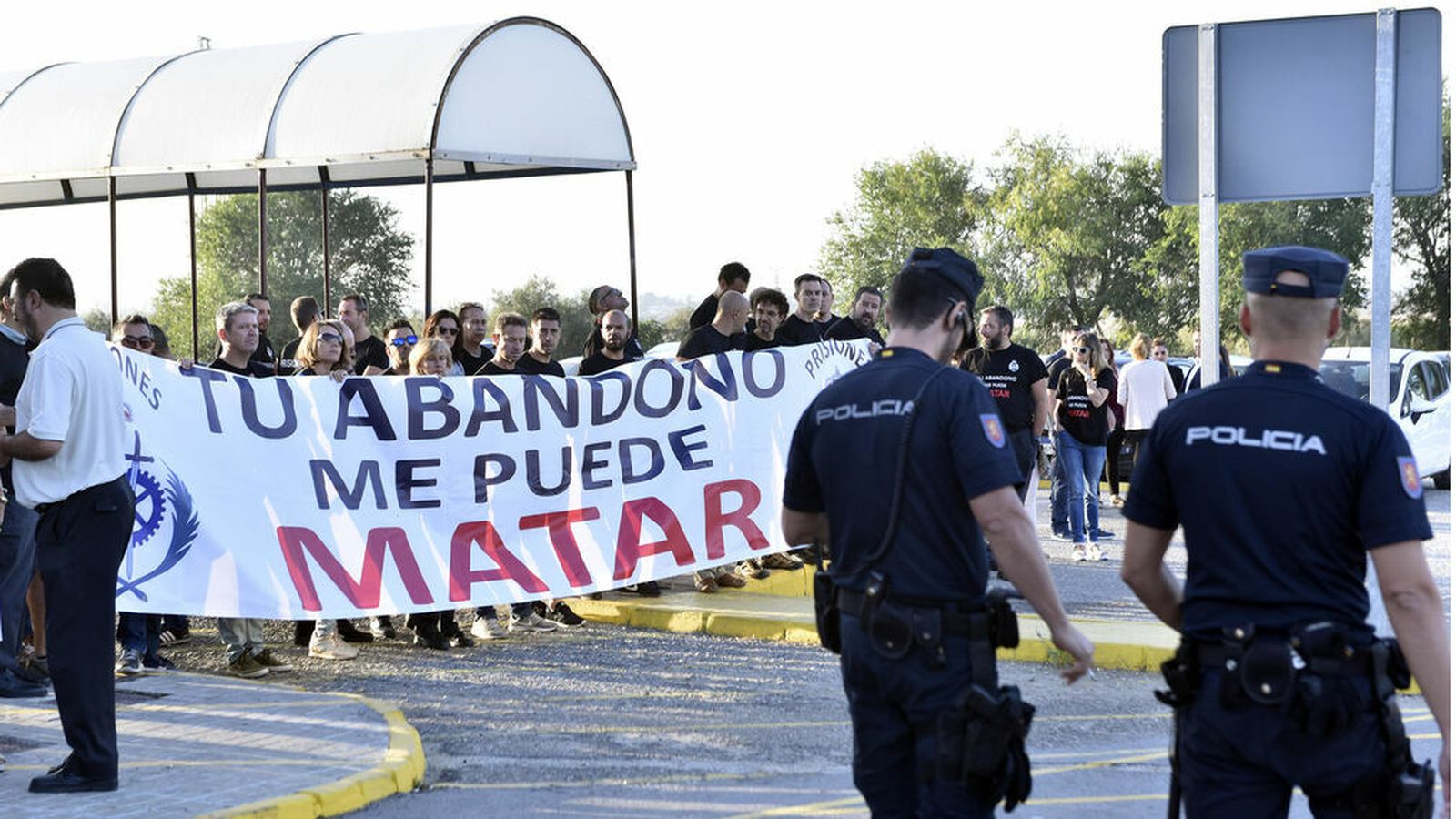 Reciente protesta de funcionarios de prisiones contra su inseguridad