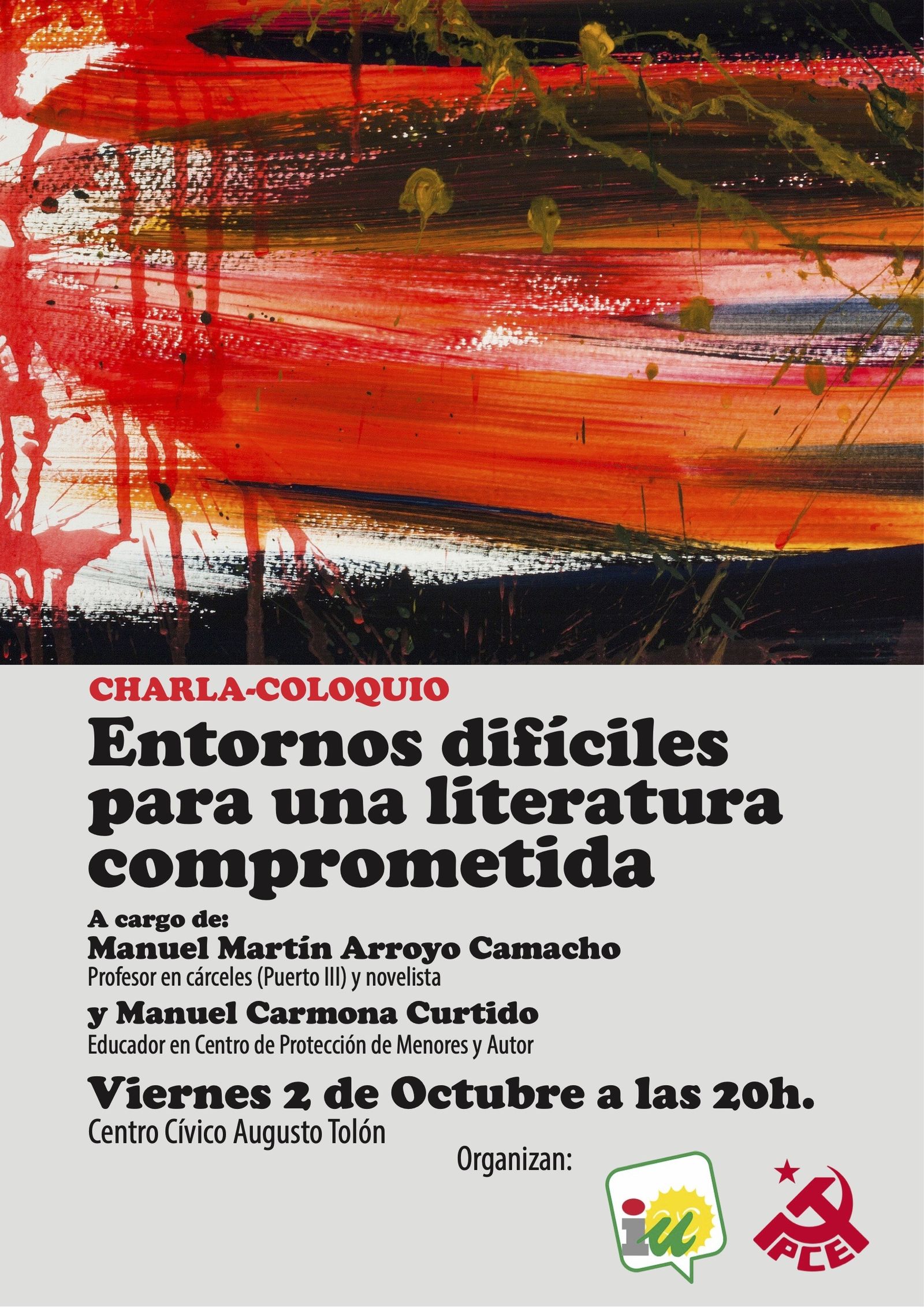 La charla se celebrará el día 2 de octubre en el centro cívico Augusto Tolón.