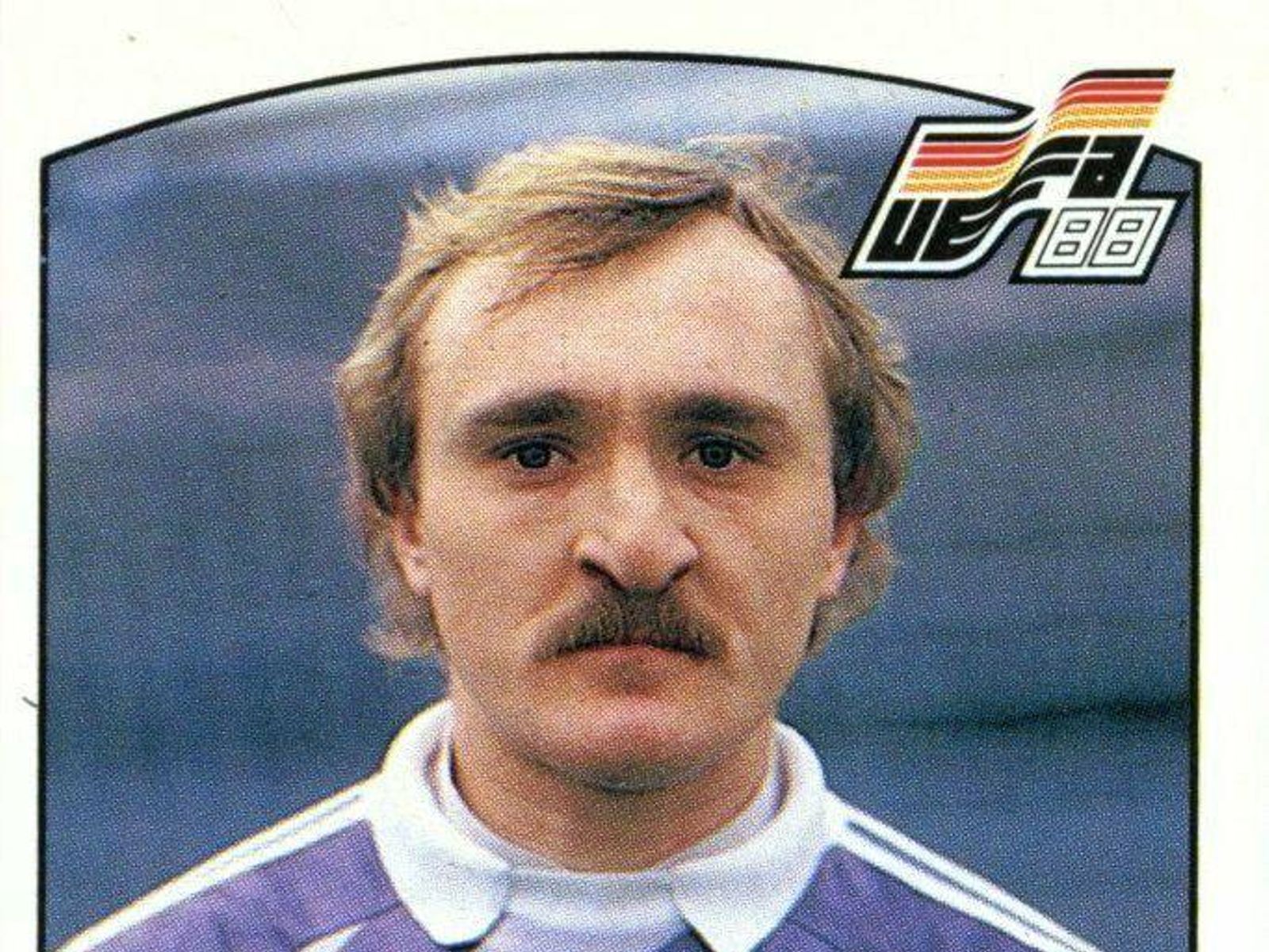 Viktor Chanov, guardameta de la URSS, en el cromo Panini de 1988