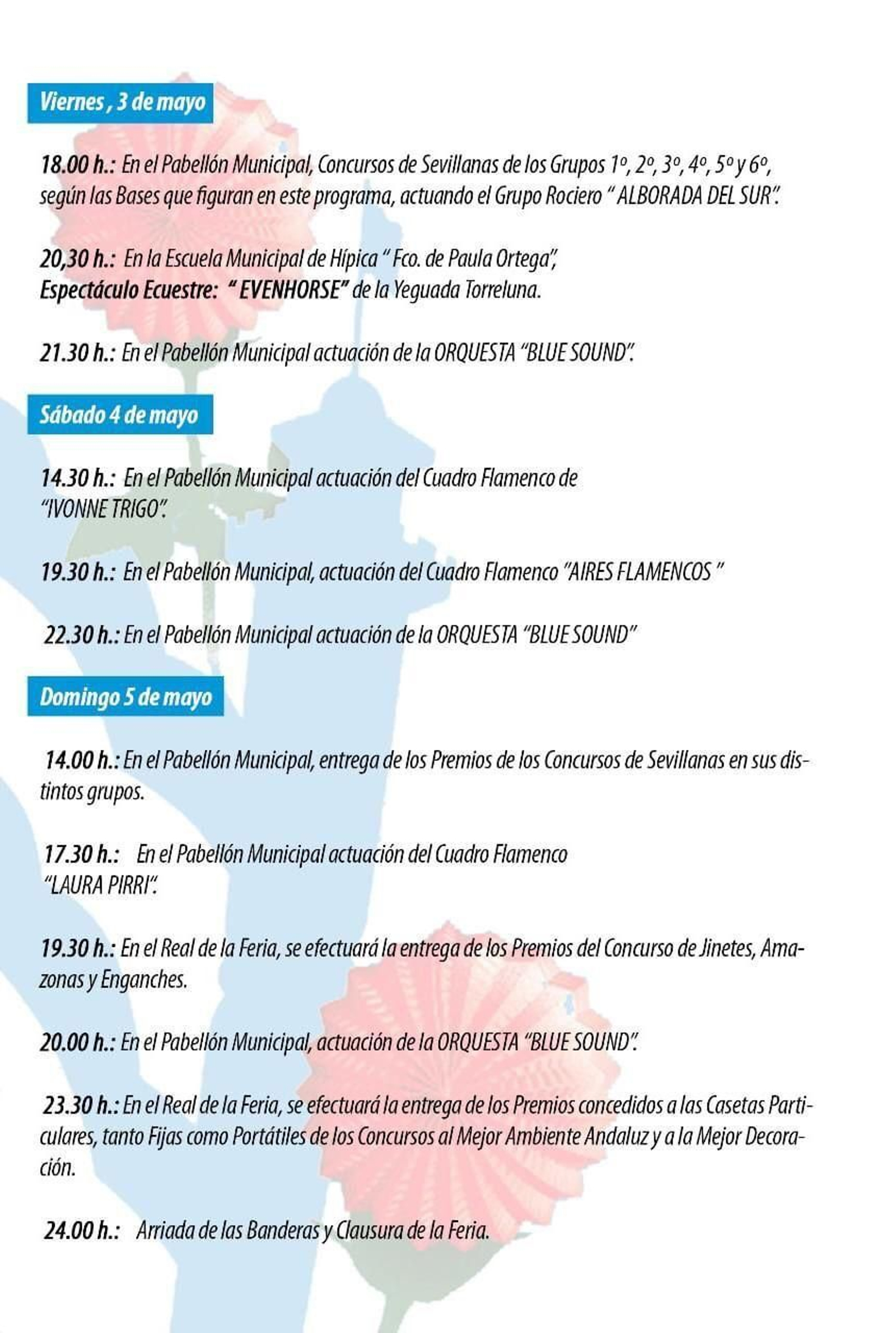 Programación Feria de la Primavera de Rota 2024.