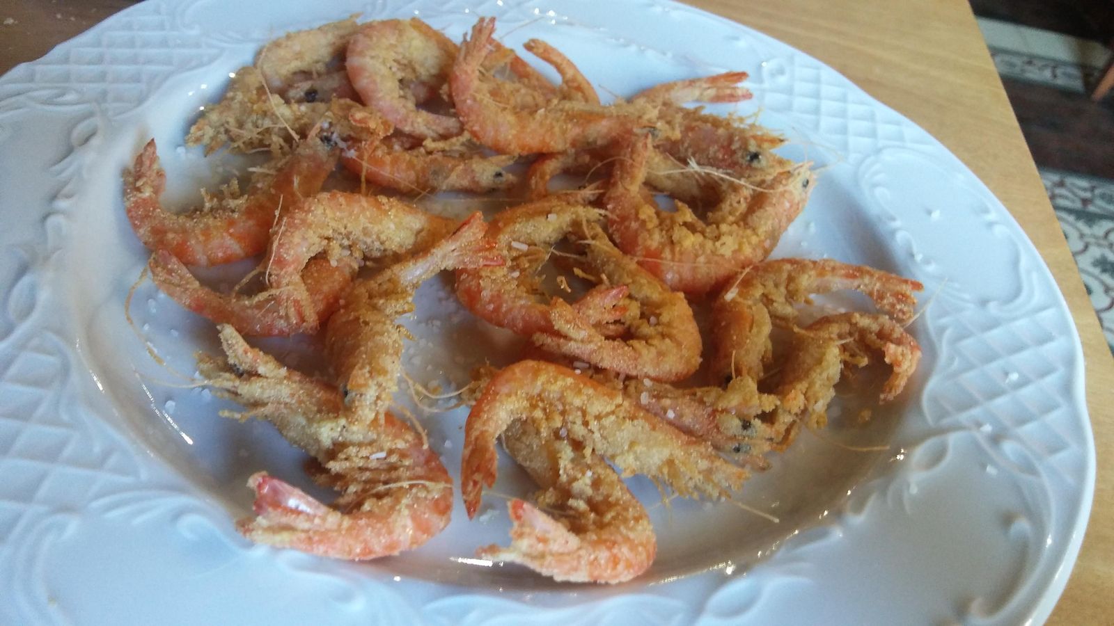 Los camarones del porreo fritos de El Estero.