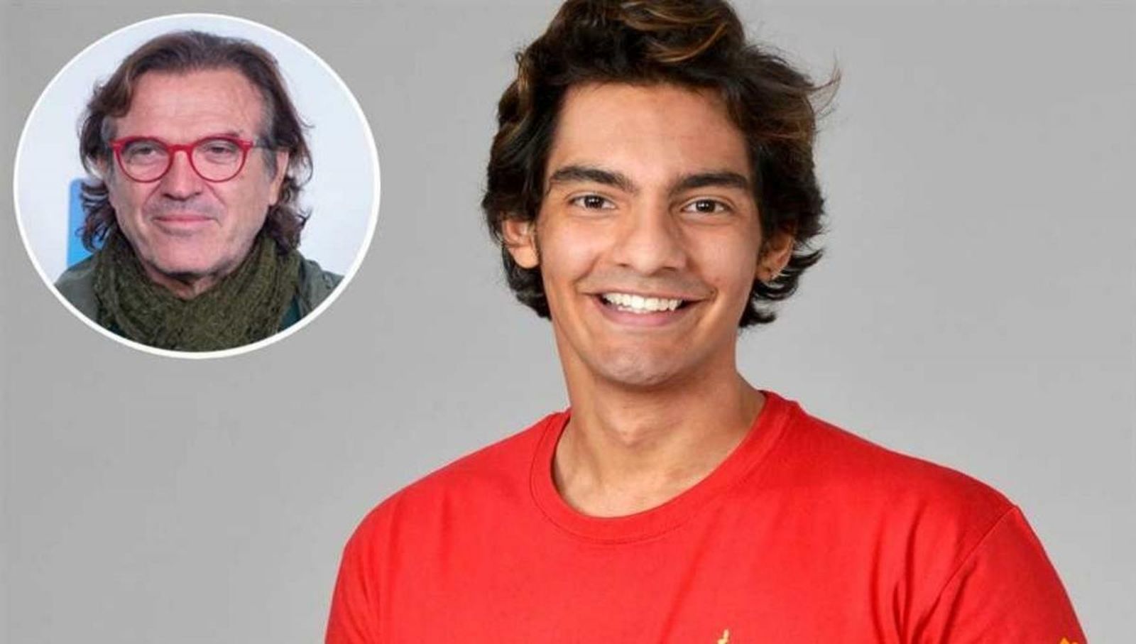 Alejandro Reyes, en la foto oficial de 'Supervivientes'. En el recuadro, Pepe Navarro.