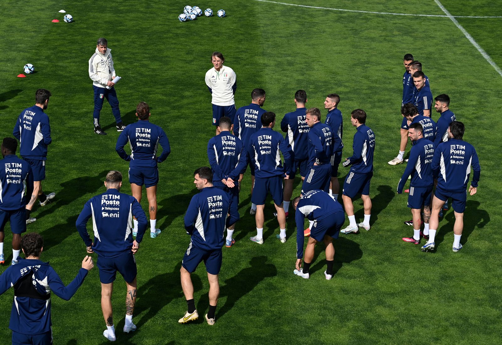Los jugadores de Italia, en un entrenamiento previo.
