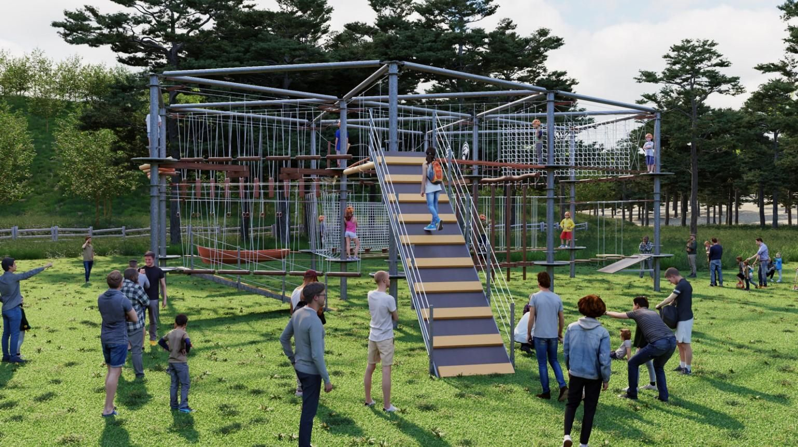 El nuevo parque multiaventura de Frailes.