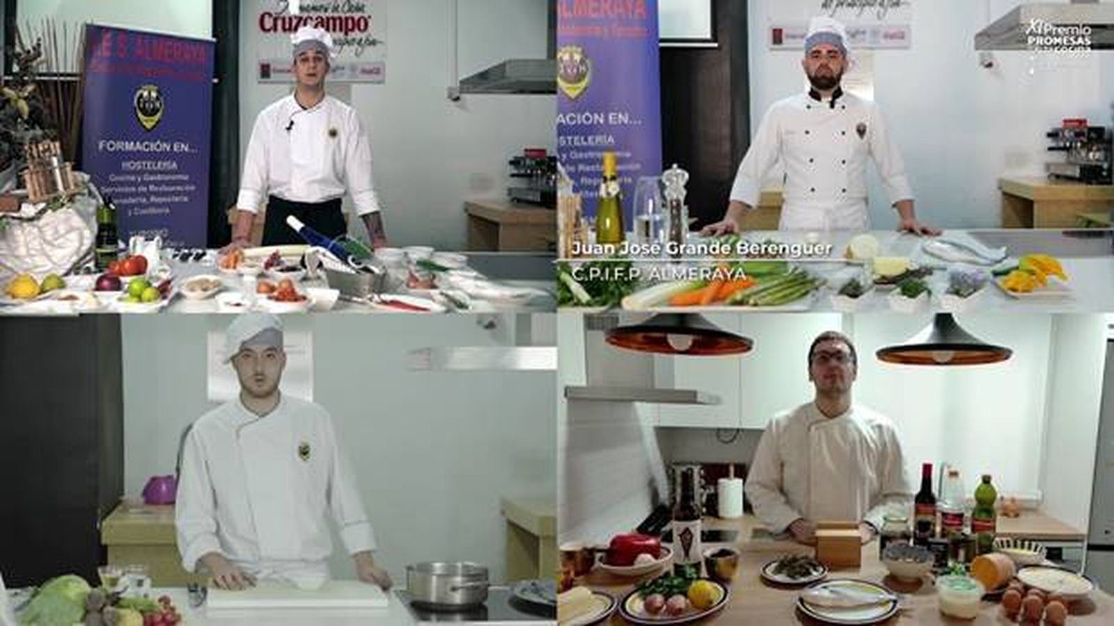 Los cuatro cocineros almerienses que concursan en Le Cordon Bleu.