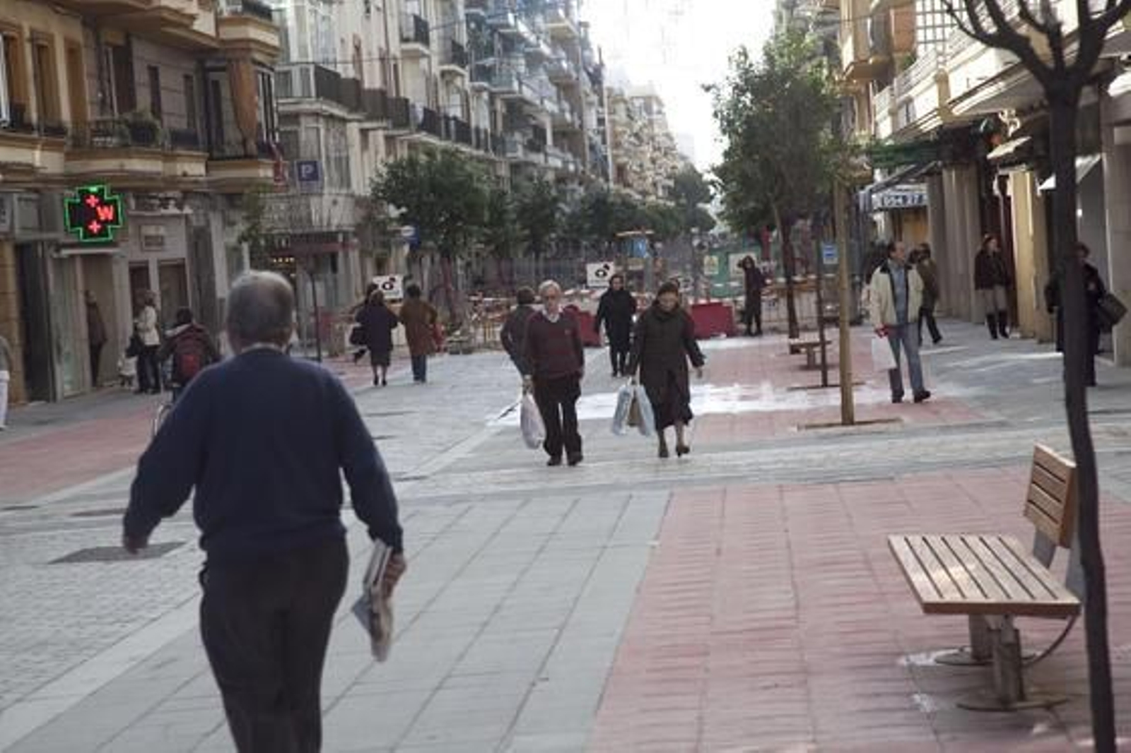 Aspecto de la parte ya concluida de la peatonalización de Asunción.  Foto: Jaime Martínez