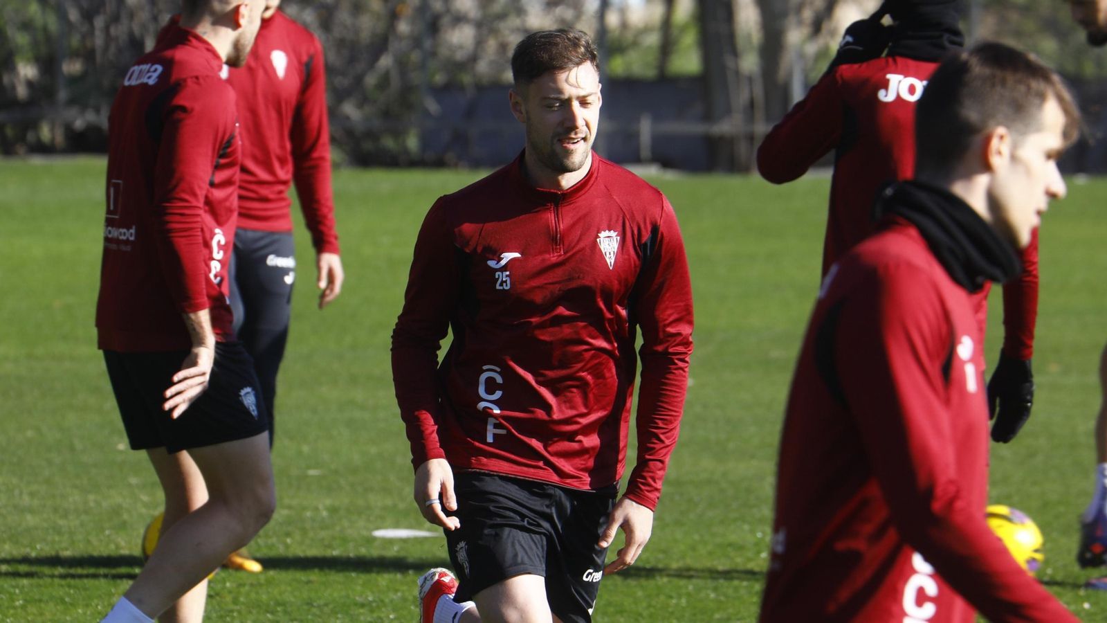 Gabriele Corbo, en un entrenamiento del Córdoba CF en la Ciudad Deportiva.