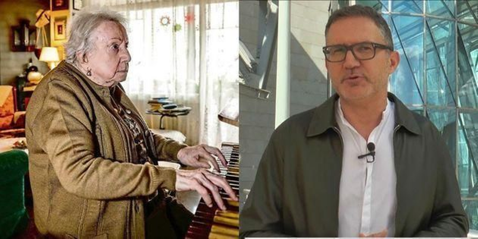 La organista catalana Montserrat Torrent y el compositor vasco Gabriel Erkoreka.