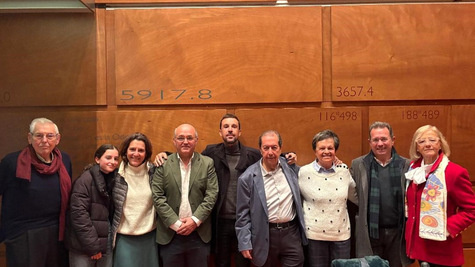 Felipe Tejuca, Lucía del Valle, Ángela, Juan Manuel, Pablo y José Ignacio Fernández-Pujol, Margarita Algarín, Ernesto Fernández-Pujol y Ángela Laguillo de Castro.