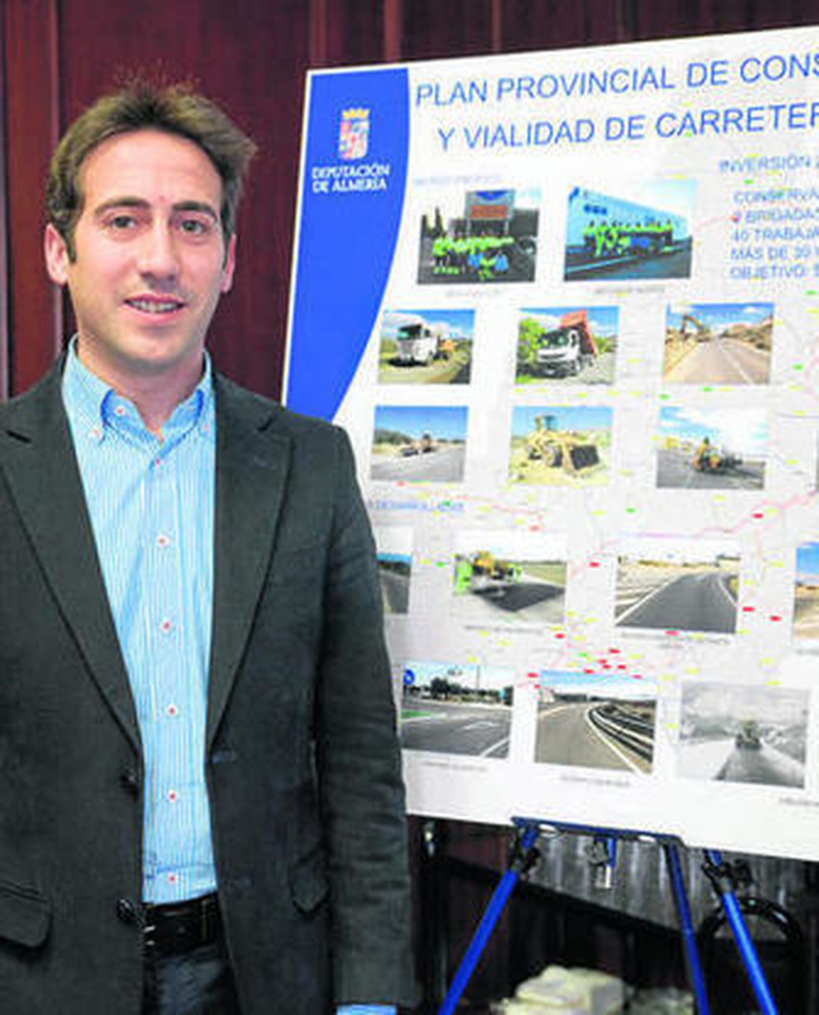 Óscar Liria, diputado de Fomento, ayer tras la presentación del Plan de Vialidad.