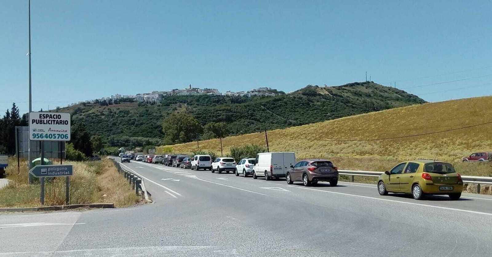 Atascos en el "Cruce de Castro, cerca de Vejer