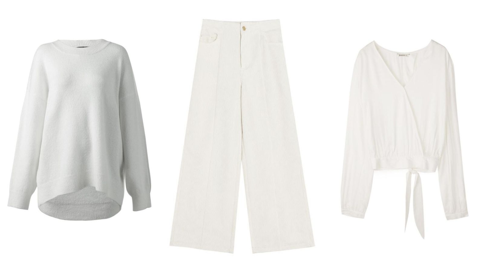 De izquierda a derecha: Stradivarius, Pull & Bear, Stradivarius.