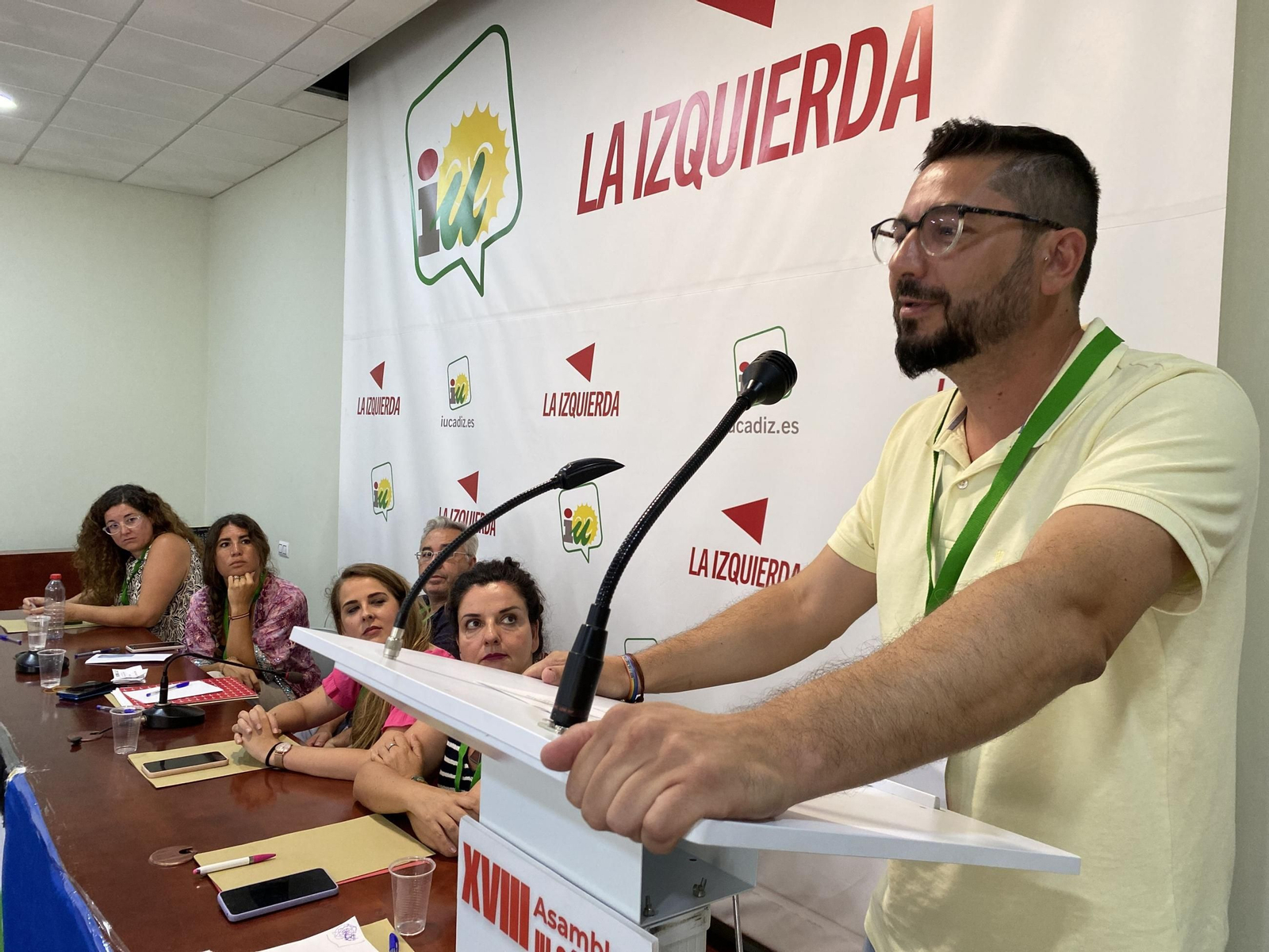 Jorge Rodríguez interviene en una asamblea de IU celebrada el pasado mes de julio.