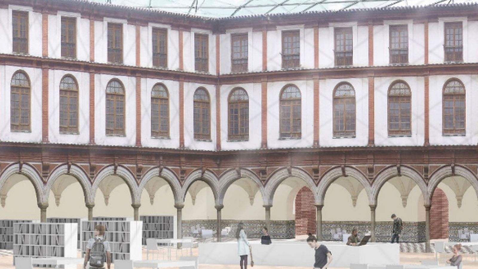 El patio será cubierto por una bóveda acristalada.