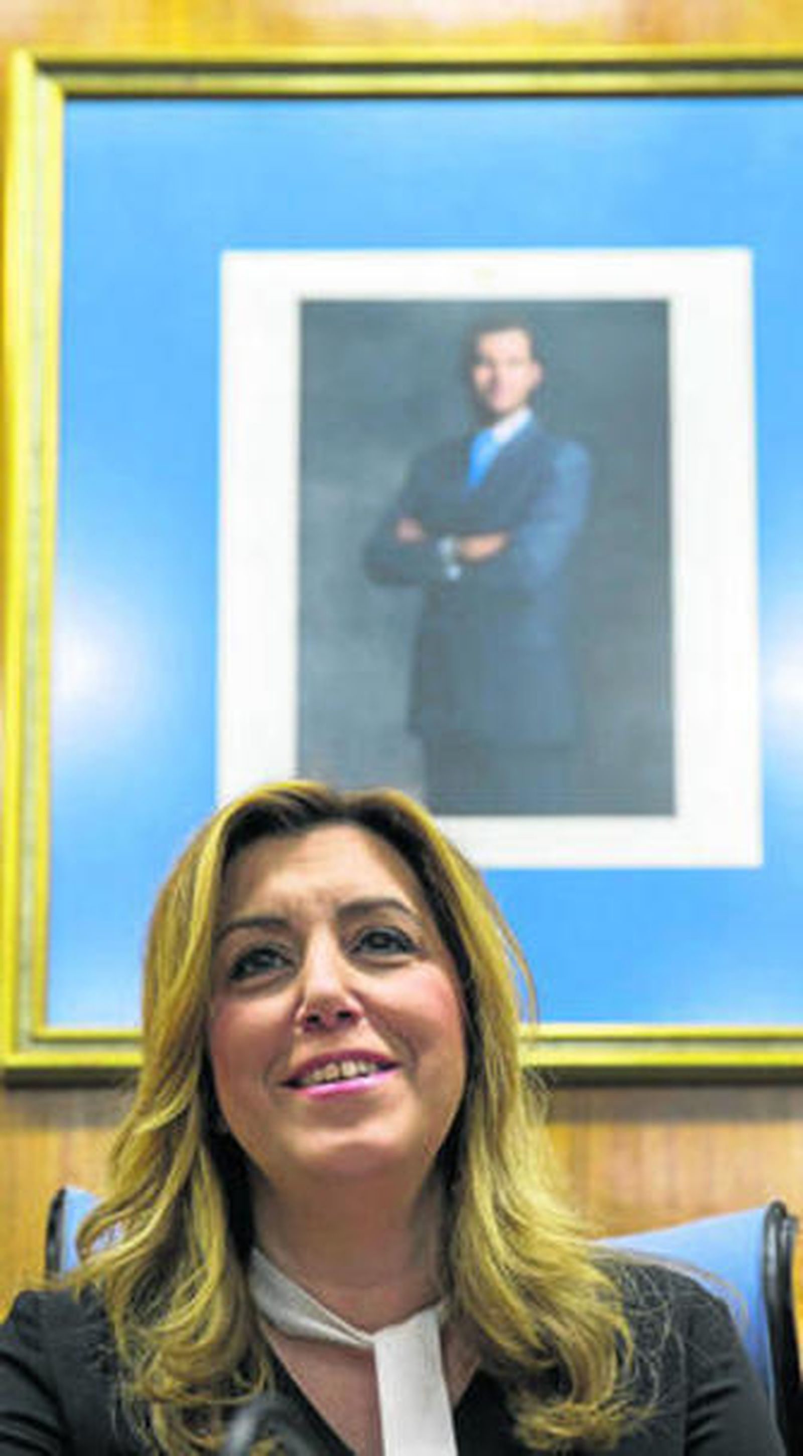 Susana Díaz, ayer en una reunión con el grupo parlamentario del PSOE.