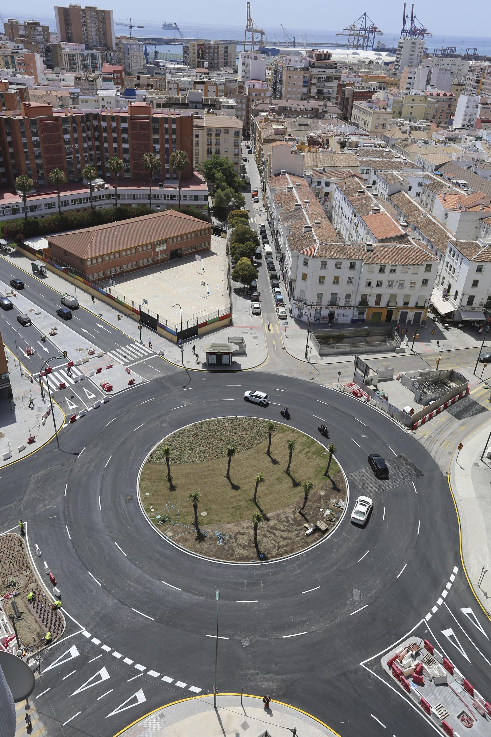Fotos de la reurbanización del Metro de Málaga, a vista de pájaro.