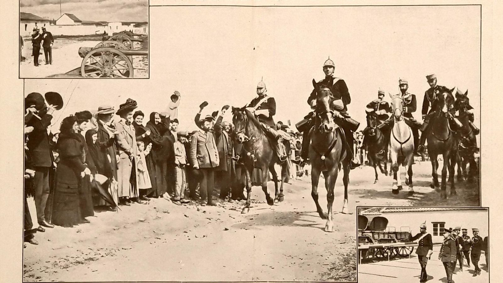 Una imagen de un diario de la época recoge la visita del rey Alfonso XIII a Algeciras