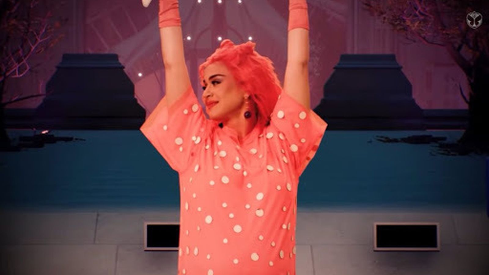 Katy Perry durante su actuación