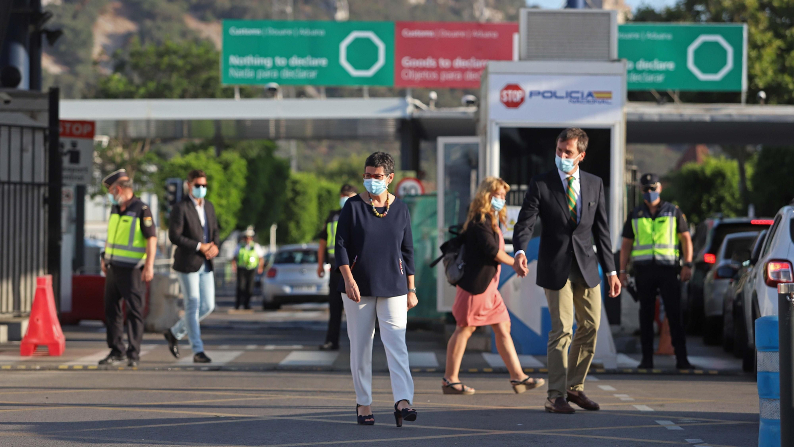 Arancha González Laya, en la Aduana de La Línea.