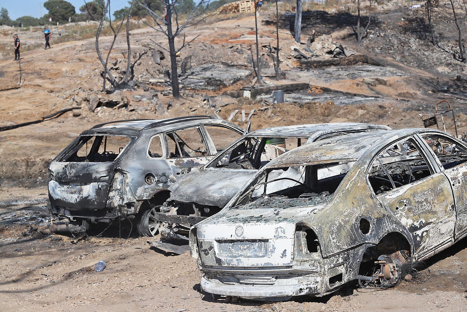 Así quedó el asentamiento de chabolas en Palos de la Frontera tras el incendio