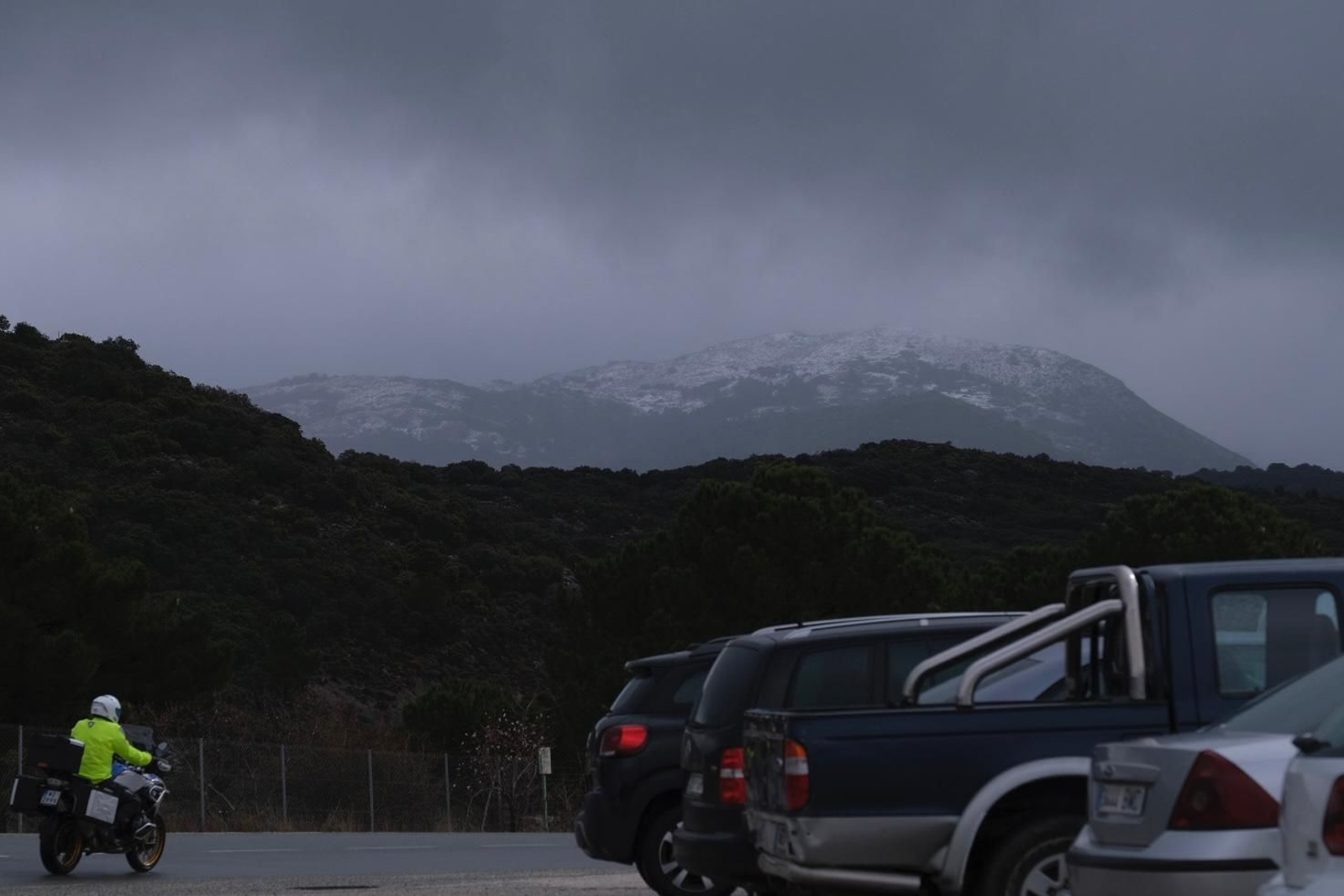 Nieve en las cumbres de la Sierra de las Nieves.