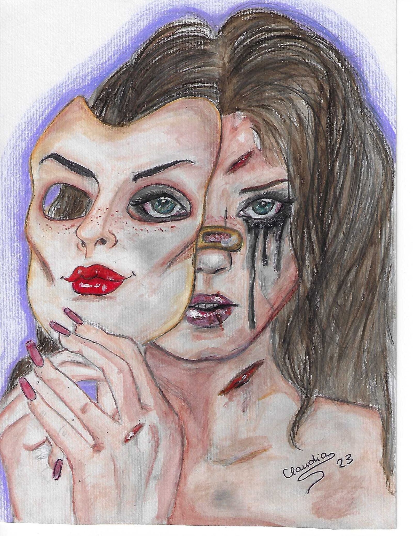 'Bajo la máscara', boceto que obtuvo la mención de honor.