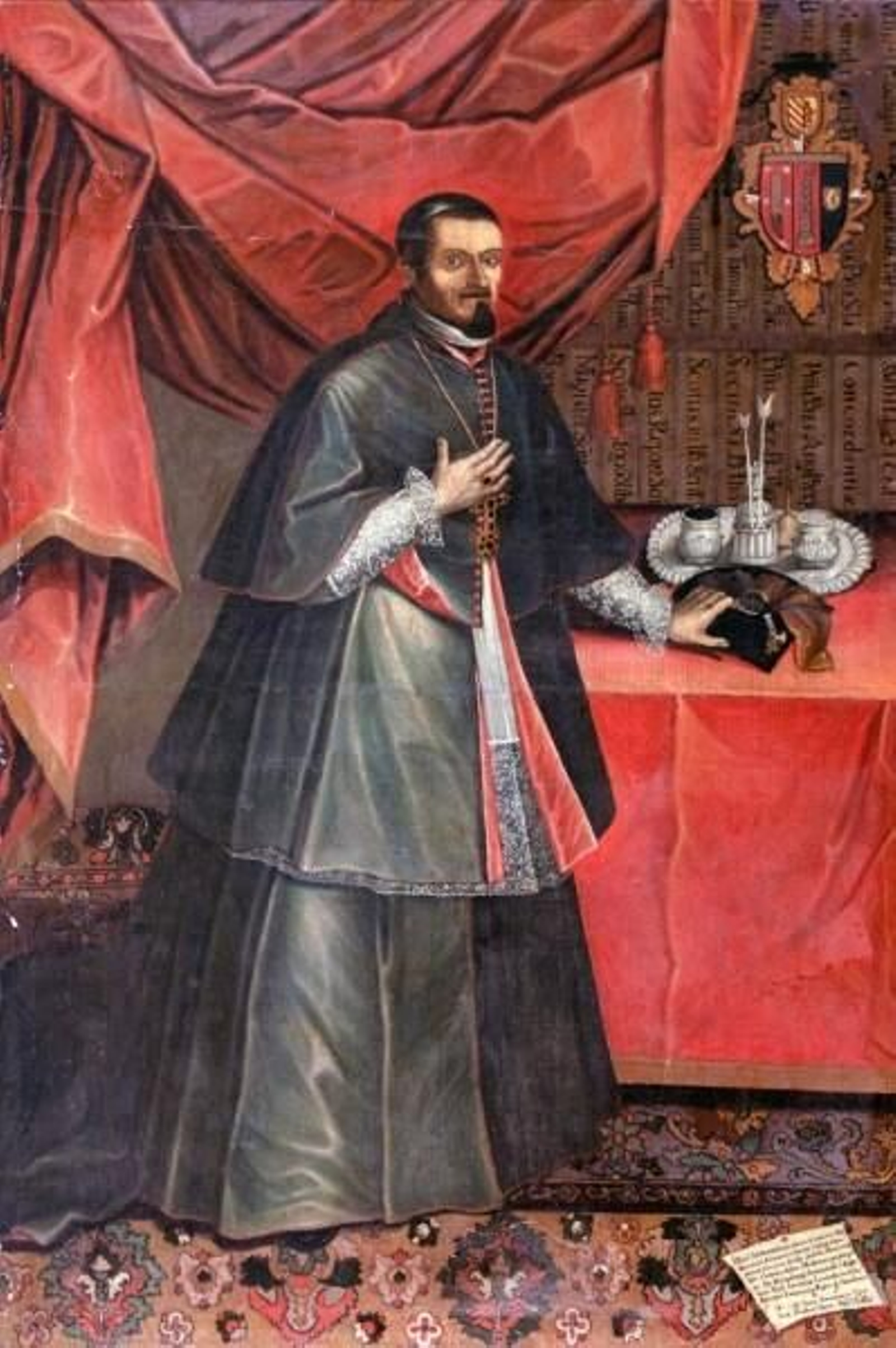 Retrato del obispo Rabadán, en un fresco de la iglesia de San Francisco de Asís de Tenerife.