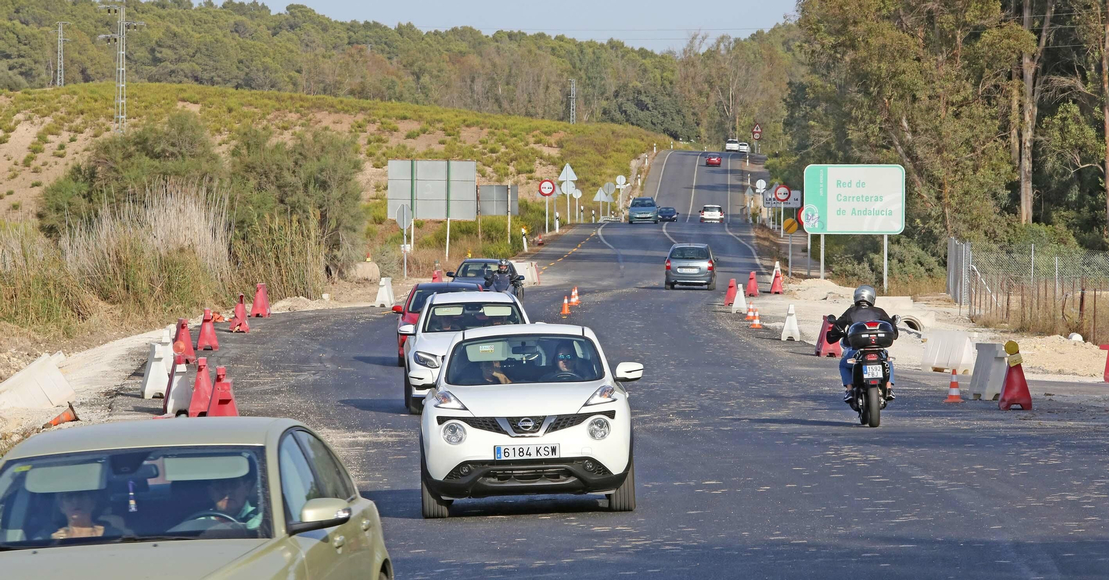 Estado de las obras en la A-2003, ayer por la tarde, a la altura de Estella.