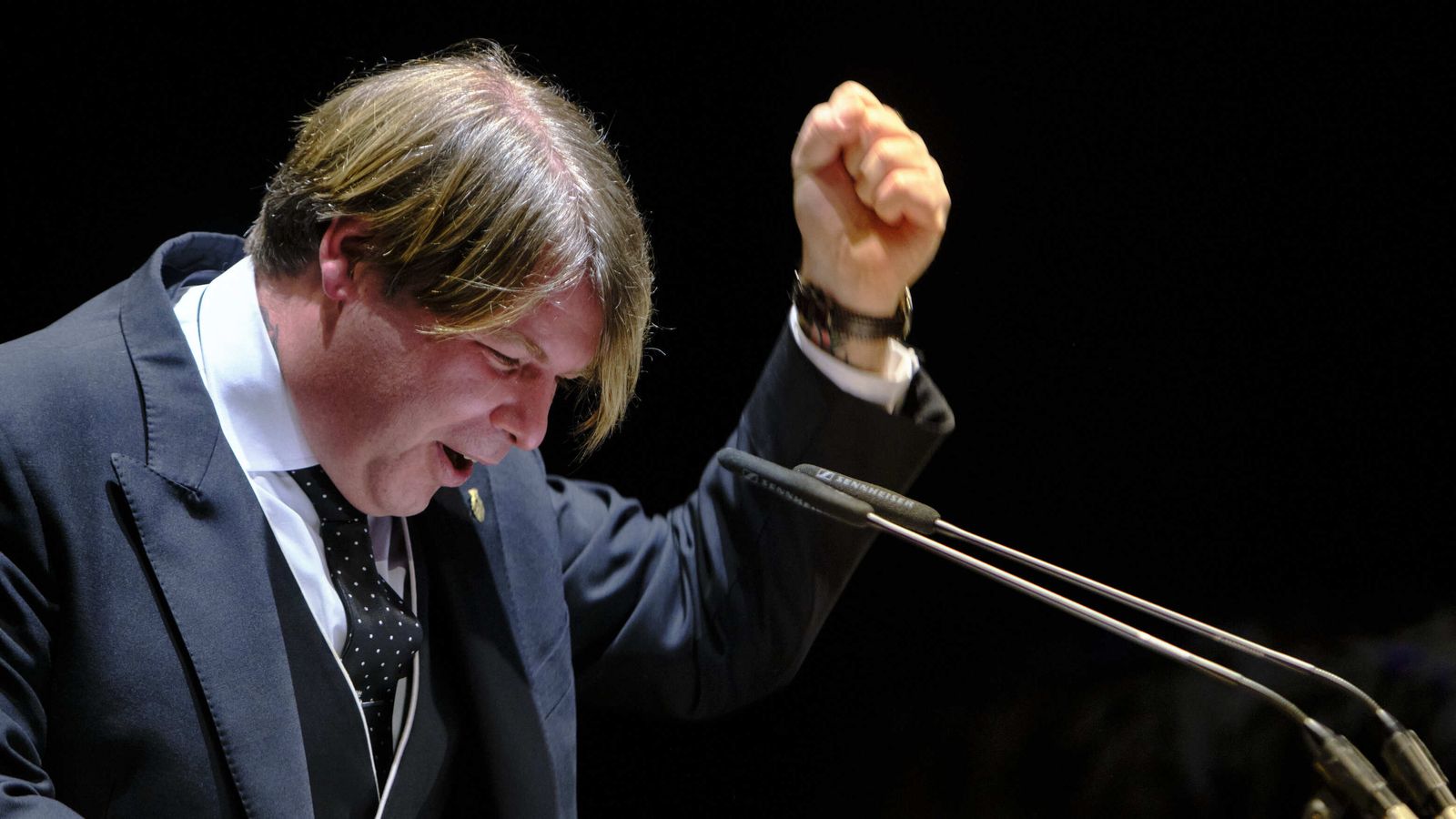 Iván Roa, durante el pregón de la Semana Santa de Cádiz, el año pasado.