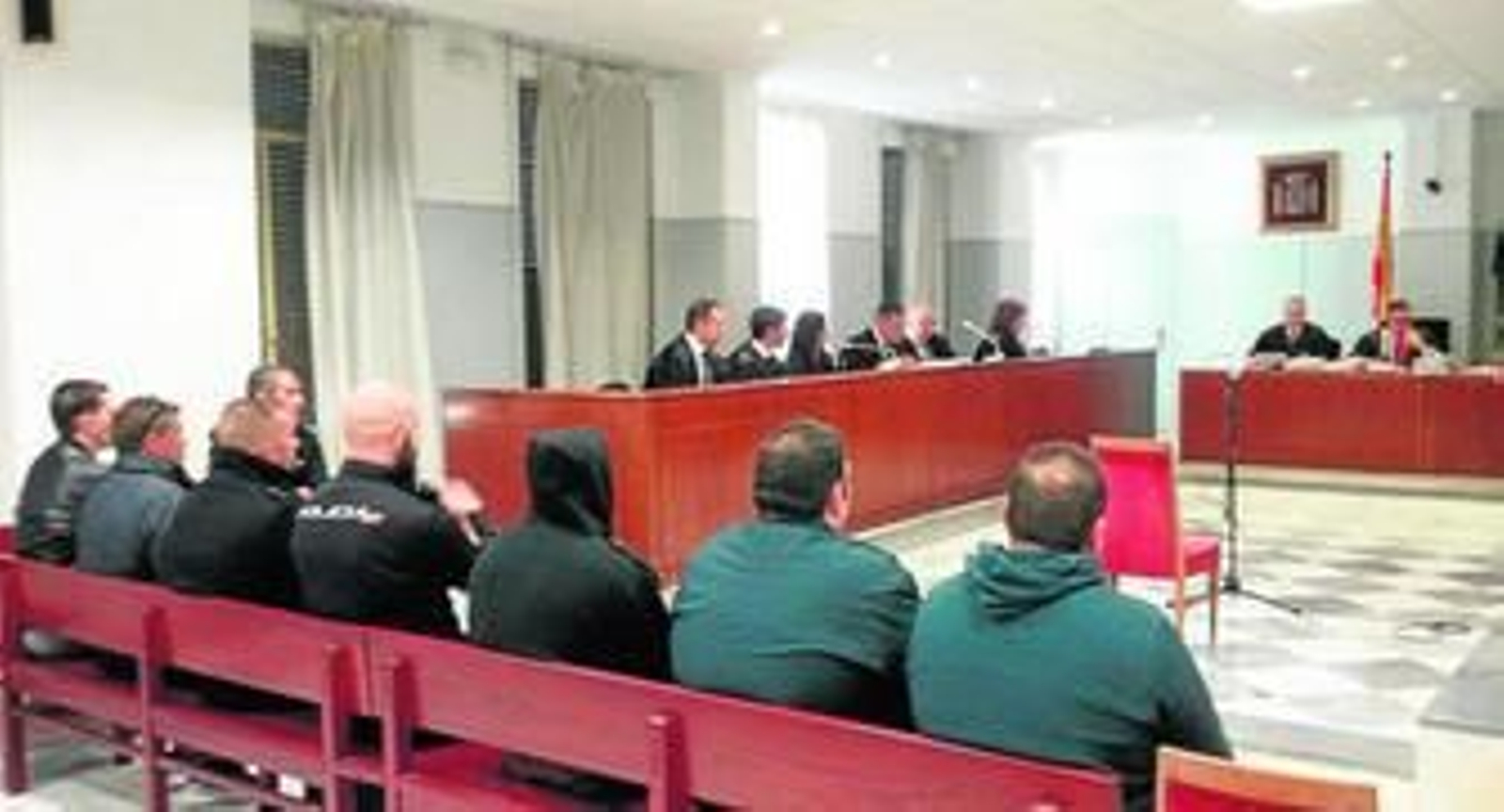 Los acusados durante una sesión de la vista oral celebrada en la Audiencia Provincial de Almería.