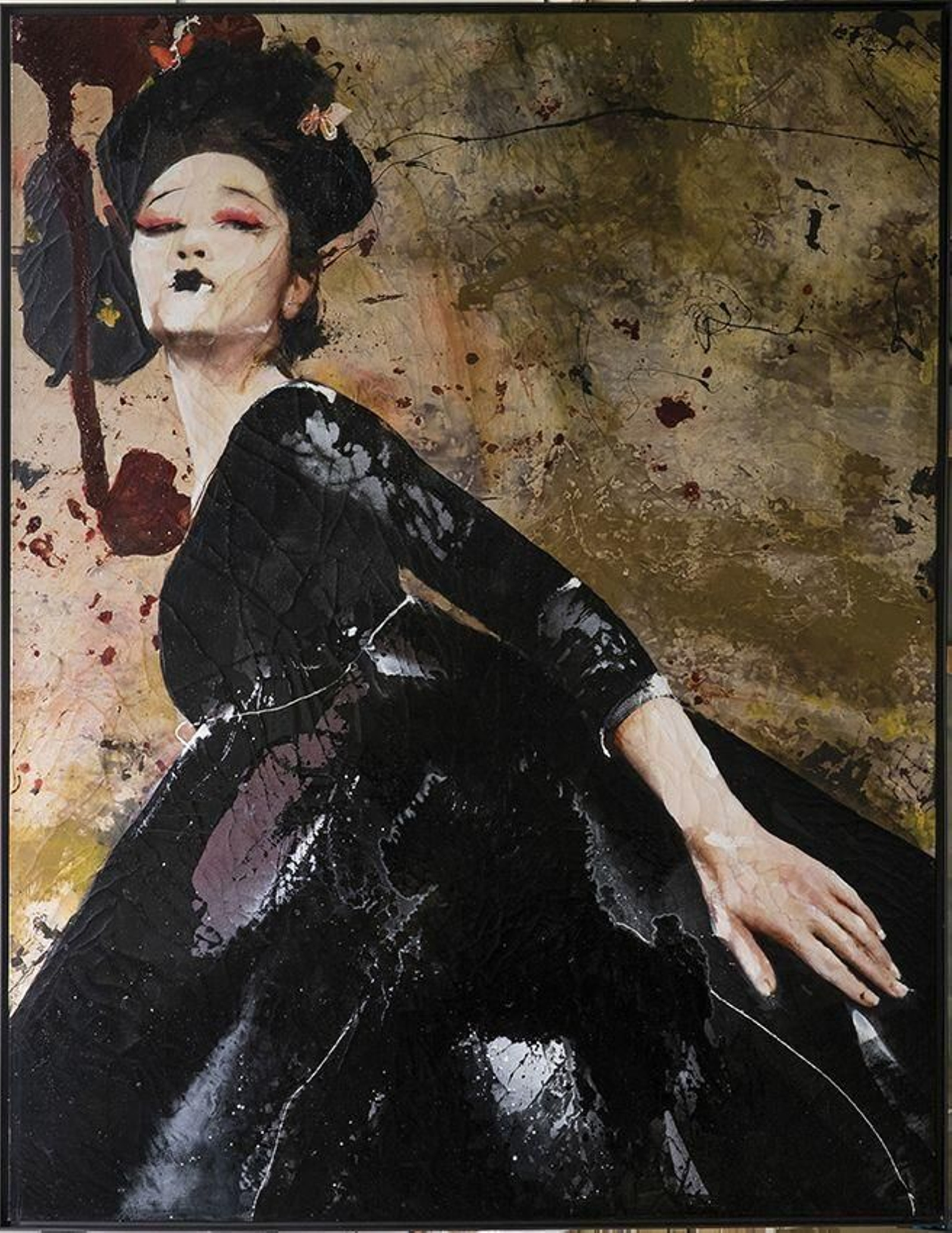 Detalle del lote 100, un lienzo de Lita Cabellut.