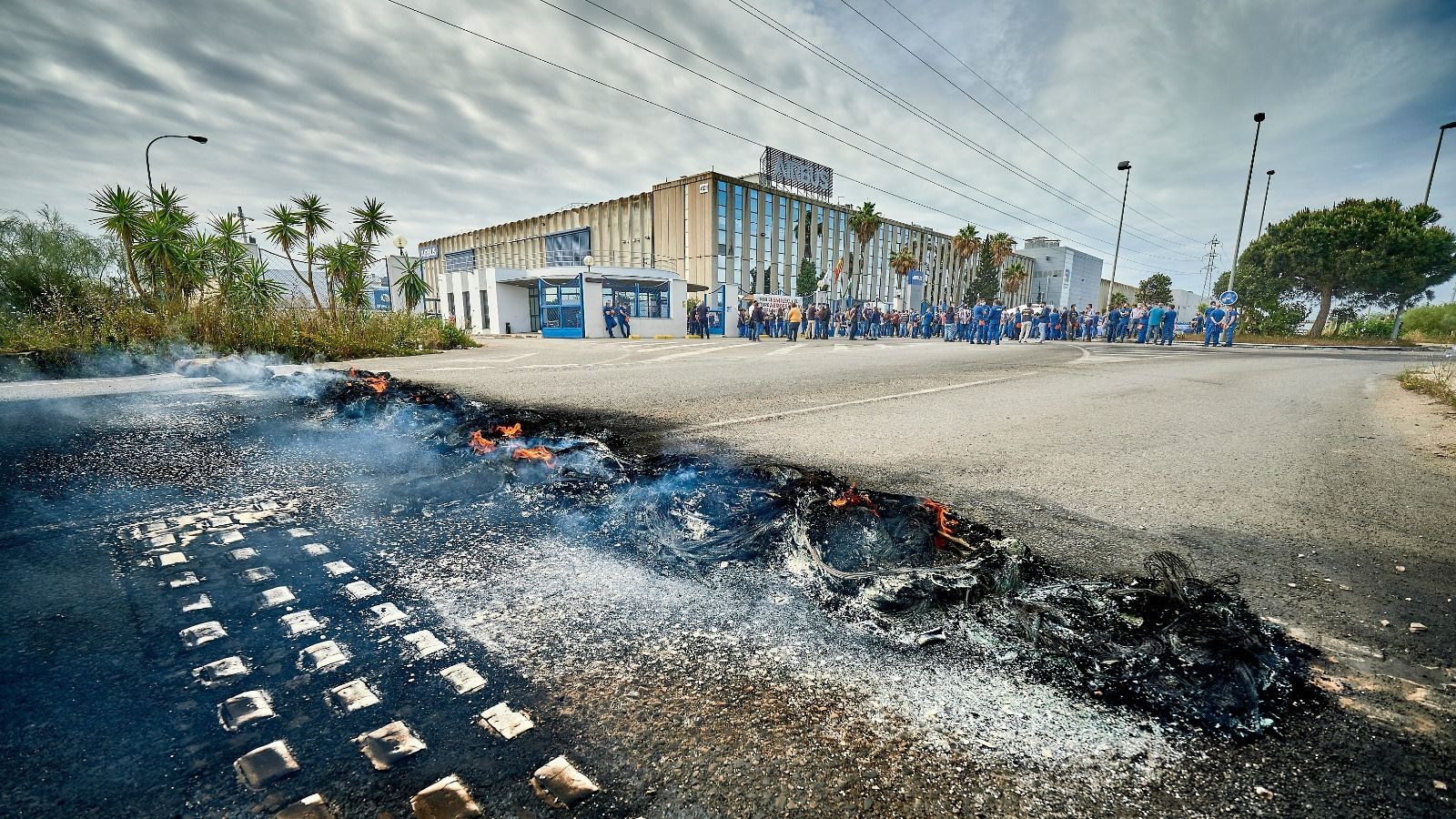 Protesta de los trabajadores de Airbus Puerto Real, este jueves