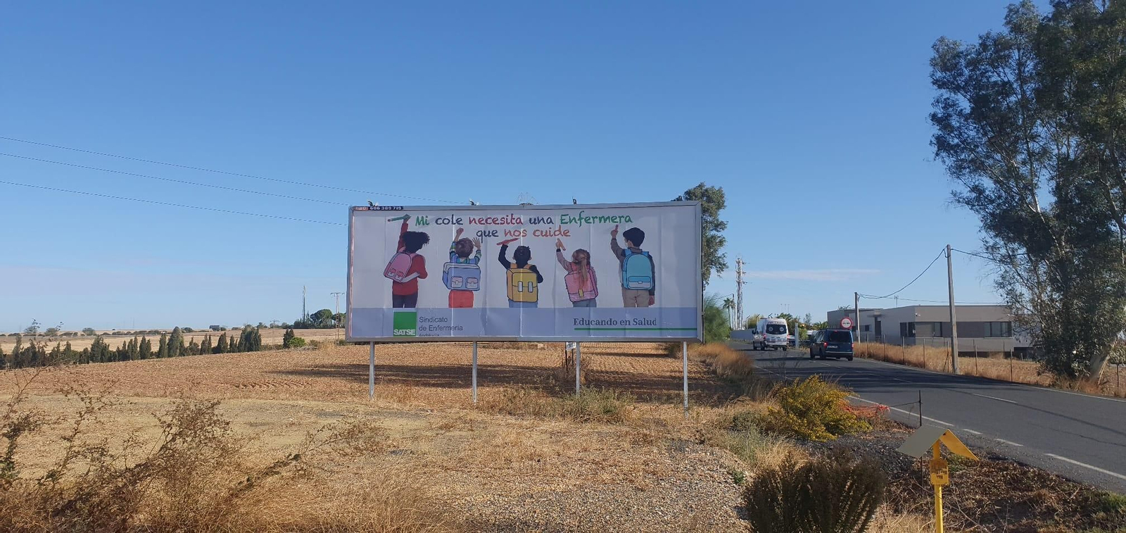Una de las vallas instaladas por el sindicato en la provincia. Una de las vallas instaladas por el sindicato en la provincia.