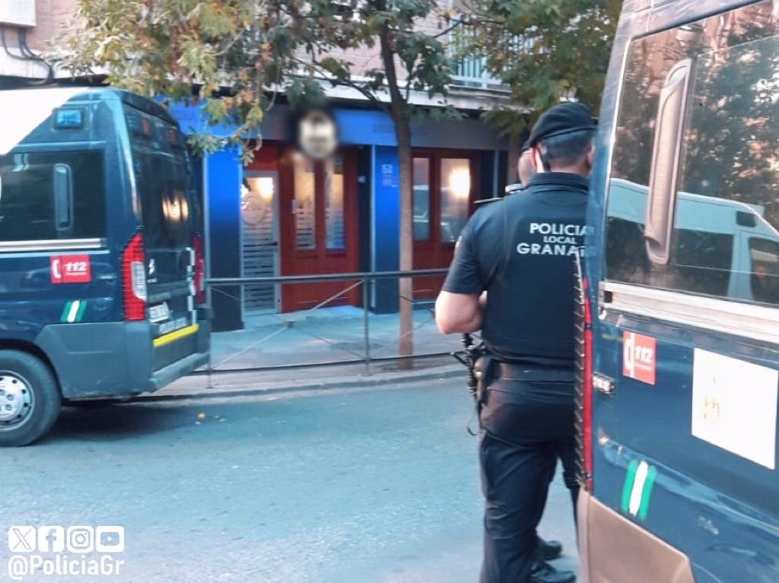 Dispositivo de control de la Policía Local de Granada en la zona de Pedro Antonio, el pasado septiembre