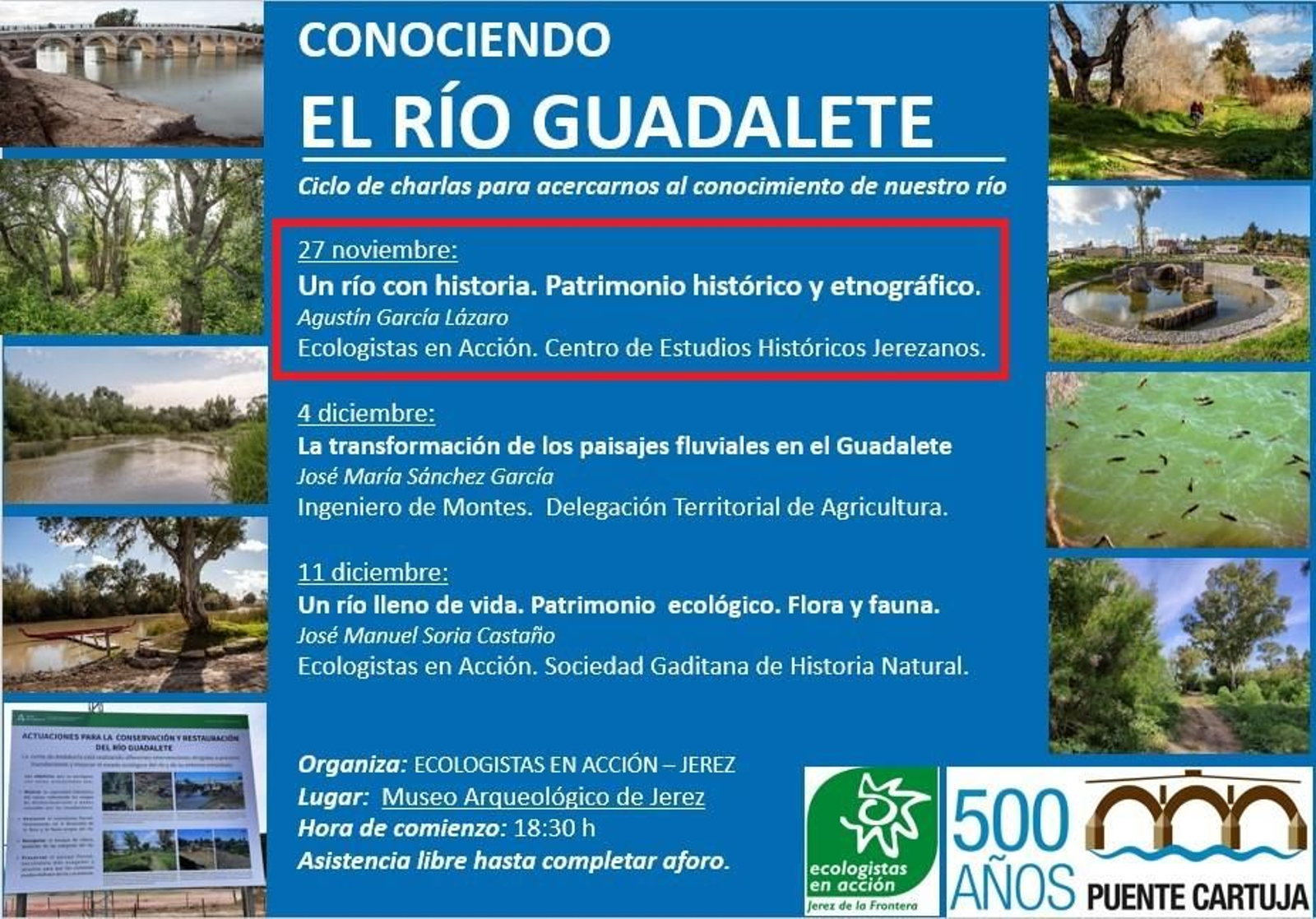 Cartel de las charlas.