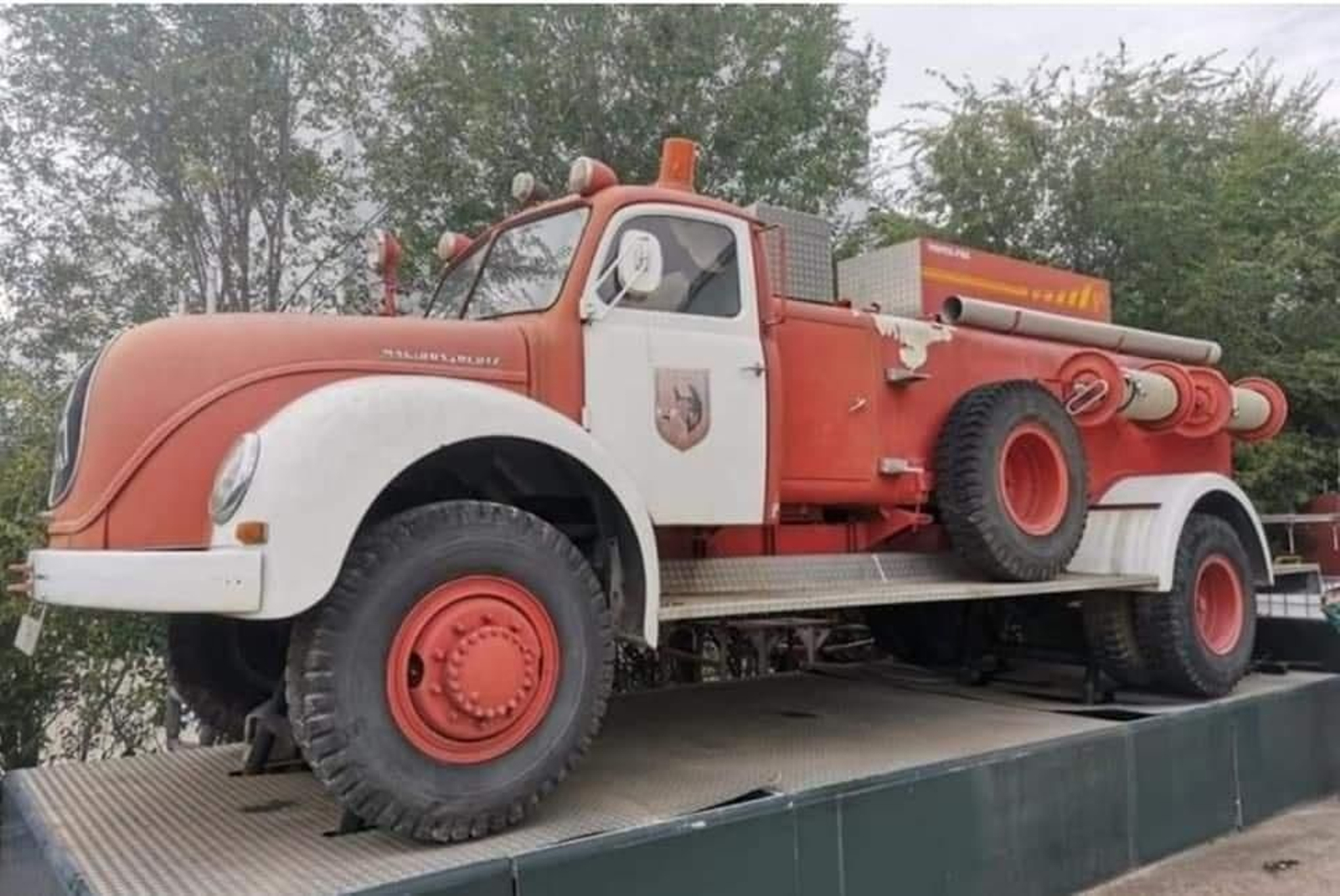 El camión Magirus que prestó servicio en La Línea.