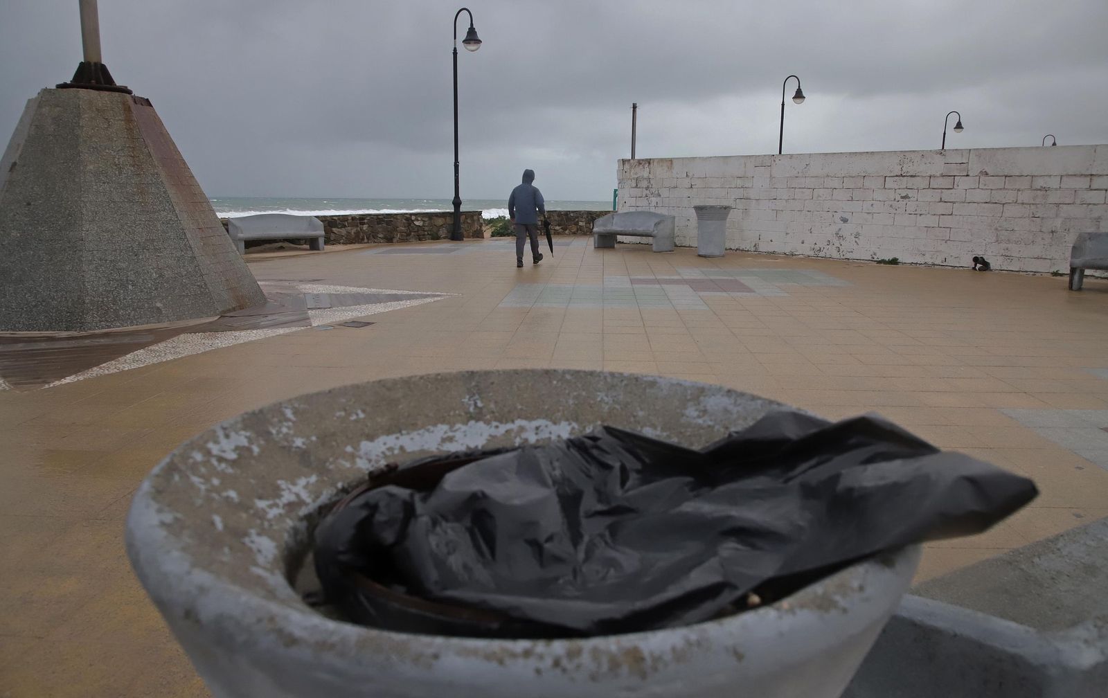 La borrasca Ingrid deja su huella en Tarifa, en imágenes