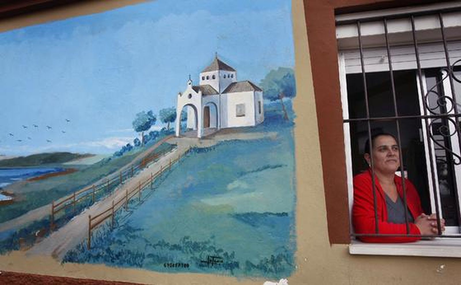 Mural de la ermita de Los Tollos en el bar Al Andalus, de El Cuervo.

Foto: Fito Carreto